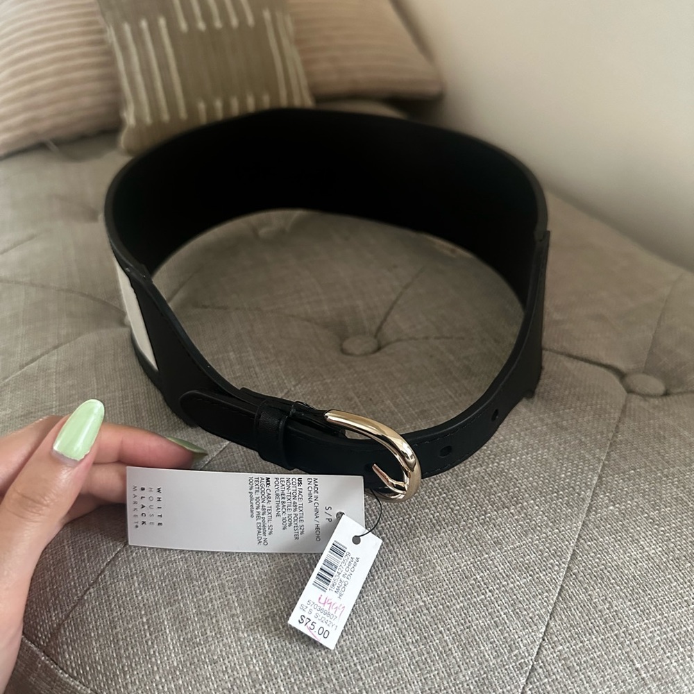 White House Black Market (WHBM) Wide Canvas Waist Belt